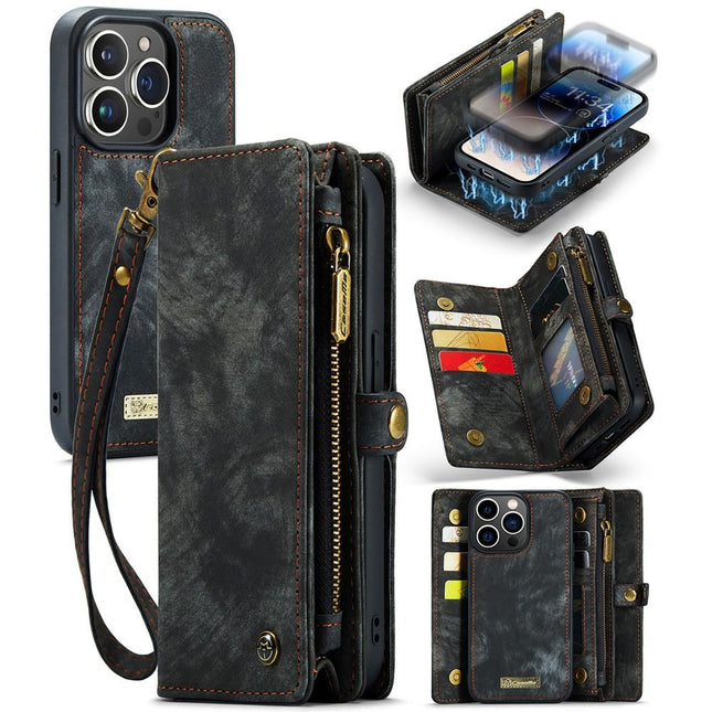 Caseme Case iPhone 15 Pro - Multifunctional Wallet - Black