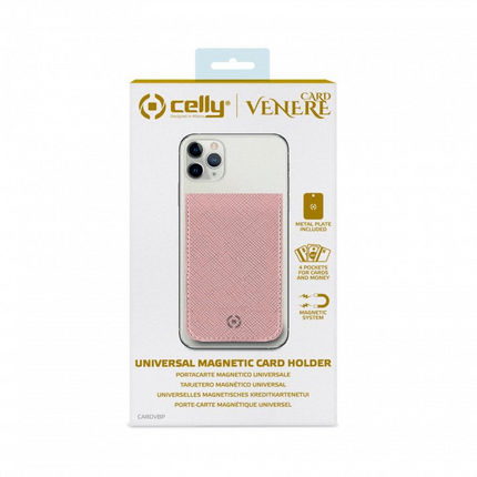 Celly Venere Universal Magnetic Card Holder Pink