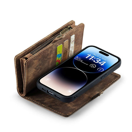 Caseme Case iPhone 15 Pro - Multifunctional Wallet - Brown