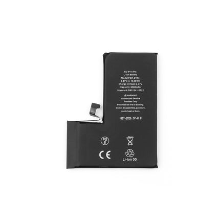 Batterij  batterijcapaciteit 100% (met plaklaag) met hoge capaciteit (3380 mAh) voor iPhone 14 Pro OEM-equivalent (gekalibreerd, gebruikt)