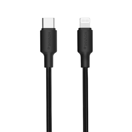 NOVANL SpeedCharge USB C naar 8-pins kabel 30W (1M) Zwart