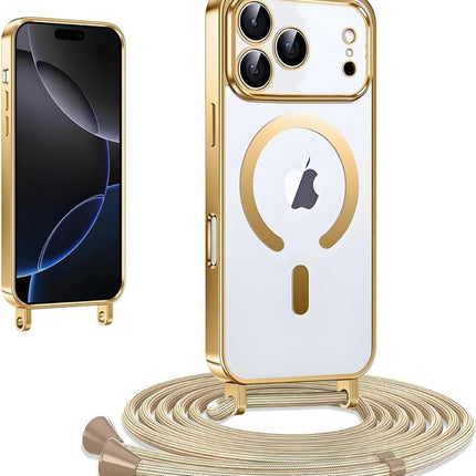 iPhone 17 Pro Hoesje Magnetic Magsafe Koord Case - goud
