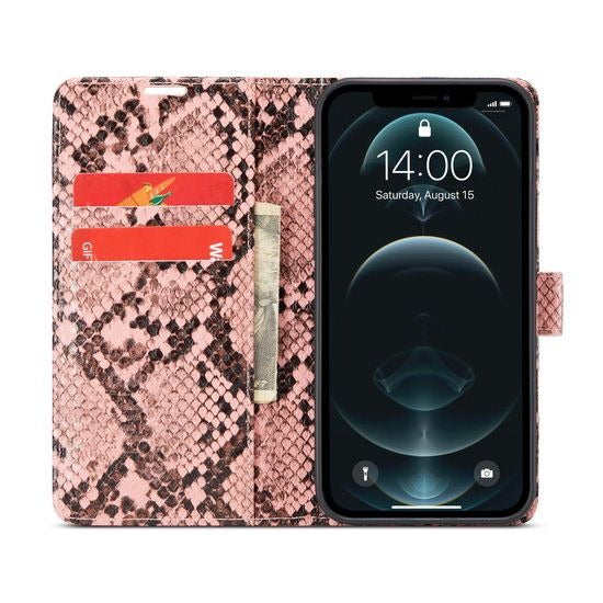 iPhone 12 / 12 Pro hoesjes bookcase Snake Design Luxe Wallet Case