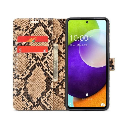 Samsung A52/A52s - Beige hoesje bookcase Snake Design Luxe Wallet Case