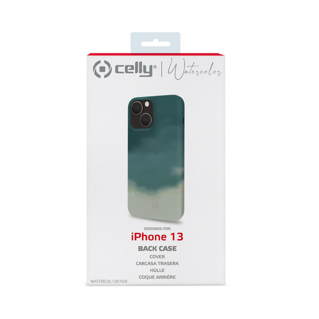 Celly Watercol (TPU) For iPhone 13 Green
