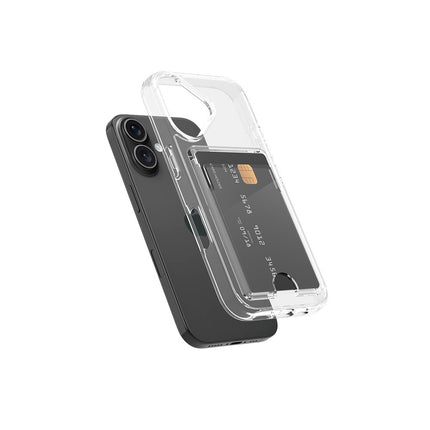 iPhone 16 Plus hoesje backcover met pasjeshouder transparant