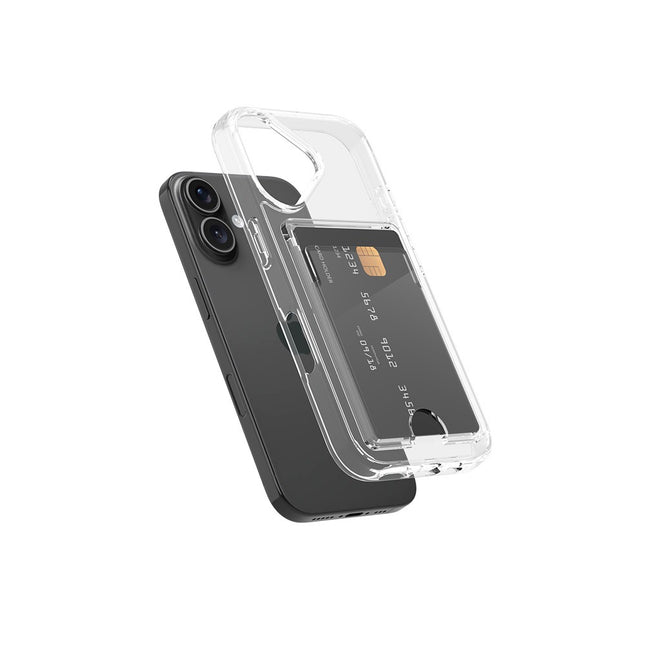 iPhone 16 Plus hoesje backcover met pasjeshouder transparant