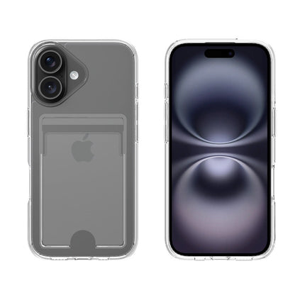 iPhone 16 Plus hoesje backcover met pasjeshouder transparant