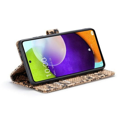 Samsung A52/A52s - Beige hoesje bookcase Snake Design Luxe Wallet Case