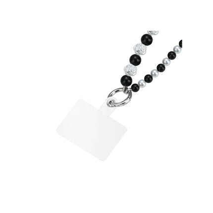 Universele Telefoonkoord - Verstelbare Telefoonketting - Koord voor Telefoon -Long Chain 120cm Olivia (Silver/Black)
