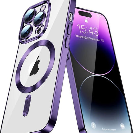 Hoesje voor iPhone 16 Magnetic Magsafe Lens Protection Case Paars