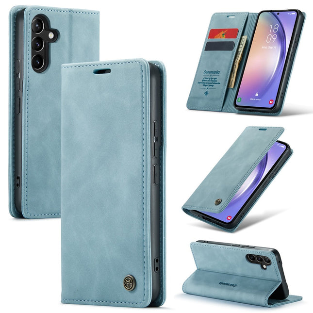 Samsung S25 hoesje lichblauw bookcase wallet case slim