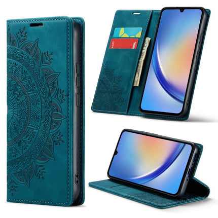 Samsung Galaxy S24  hoesje Slim bookcase groen mandala