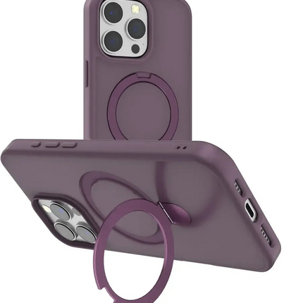 Xssive Back Case voor Magsafe Ronde Stand iPhone 13/14 - Dark Cherry