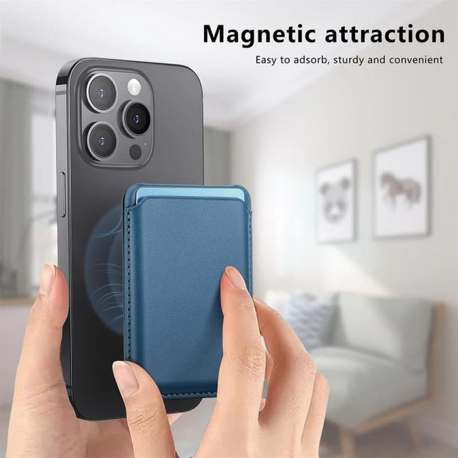 Magnetic MagSafe Wallet Card Holder Met Kickstand - Blauw