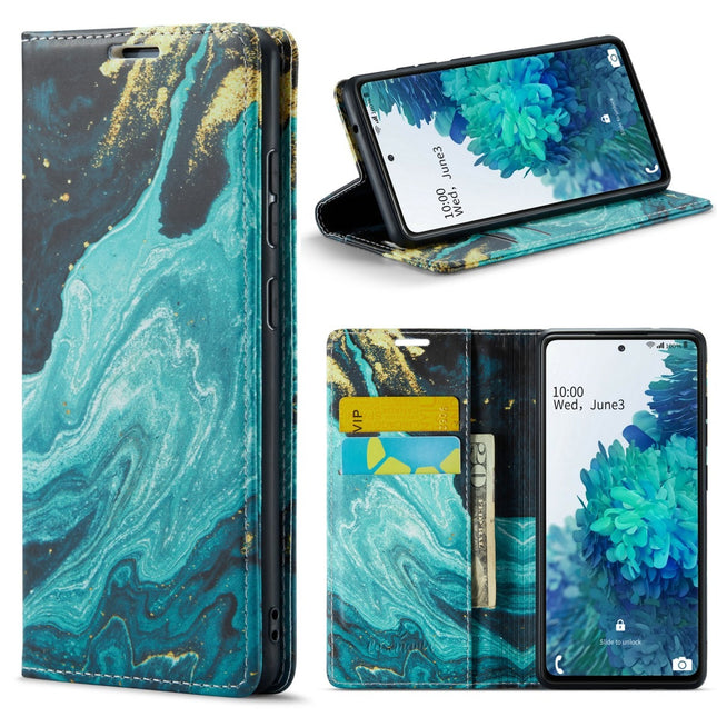 CaseMania Luxe Slim Print Wallet Case - Samsung A53 5G - Groen