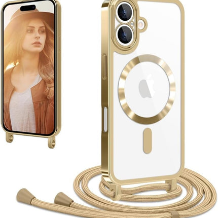 iPhone 17 Hoesje Magnetic Magsafe Koord Case - Rosegoud