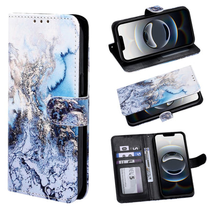 Samsung A50/A30s - Bookcase Print - Marmer Blauw