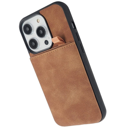 iPhone 17 hoesje backcover met pasjeshouder bruin