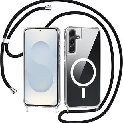 Samsung A17 5G Hoesje Silicone Magnetic MagSafe Case Anti Shock Transparant met Koord