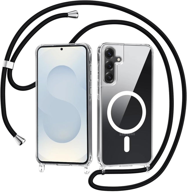 Samsung A17 5G Hoesje Silicone Magnetic MagSafe Case Anti Shock Transparant met Koord