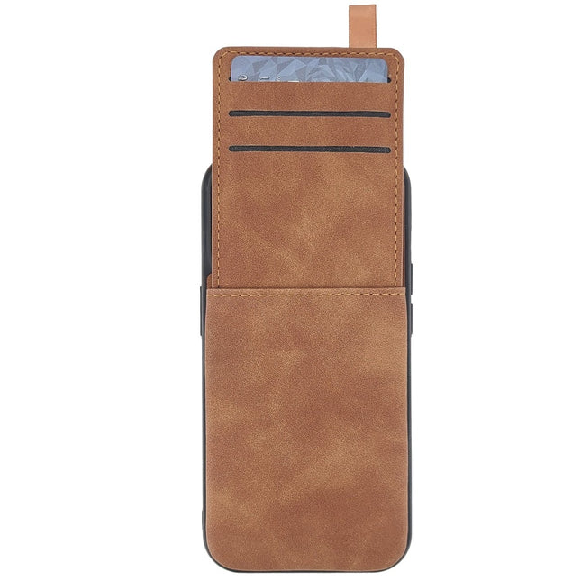 iPhone 17 hoesje backcover met pasjeshouder bruin