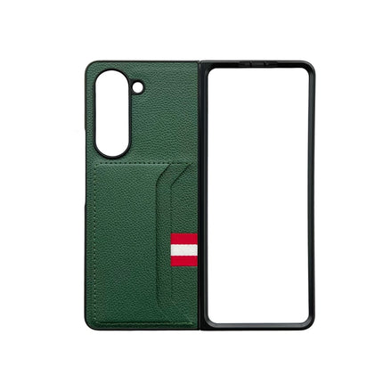 Hoesje 360° Leather Look Pocket Case - Samsung Z Fold 5 - Groen