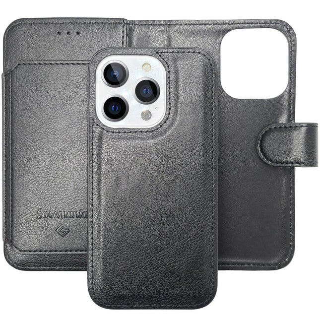 iPhone SE (2022 / 2020) / 8 / 7  hoesje 2in1 Magneet zwart case mapje- Wallet Case Met Ruimte Voor 3 Pasjes