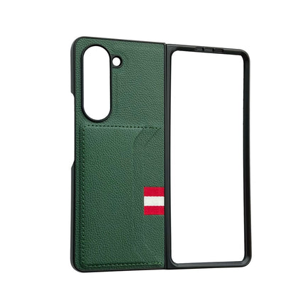 Hoesje 360° Leather Look Pocket Case - Samsung Z Fold 5 - Groen