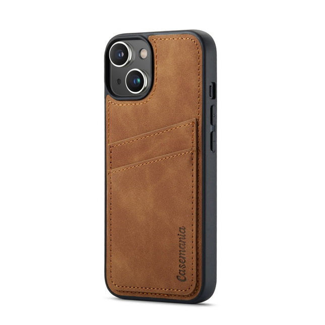 iPhone 16 hoesje backcover met pasjeshouder bruin