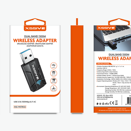Xssive Wireless Adapter Dual Band 1300M Wireless