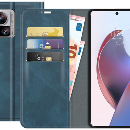 Just in Case Hoesje voor Motorola Edge 30 Ultra – Magnetic Wallet Case – Blauw
