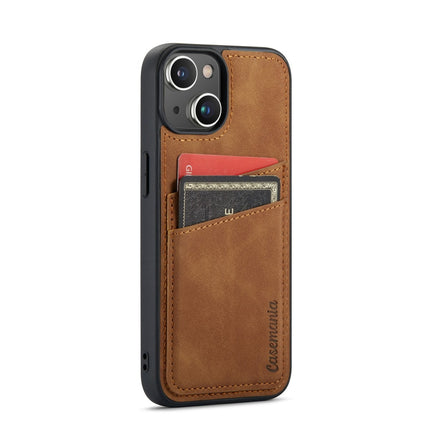iPhone 16 hoesje backcover met pasjeshouder bruin
