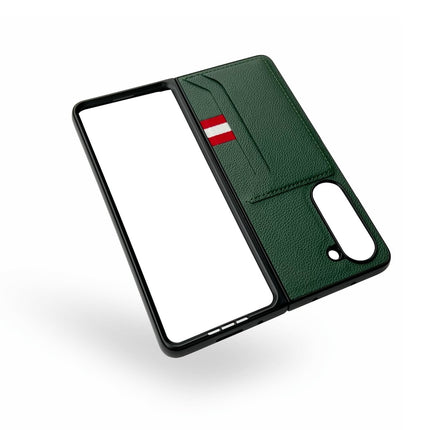 Hoesje 360° Leather Look Pocket Case - Samsung Z Fold 5 - Groen
