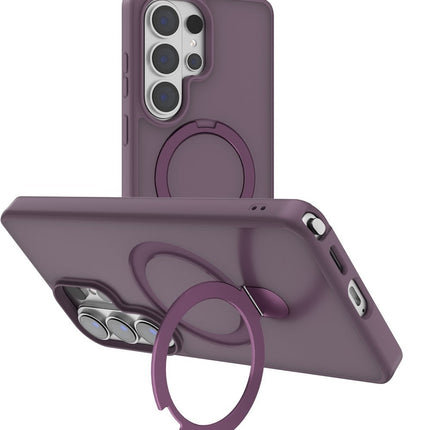 Xssive Back Case voor Magsafe Ronde Stand Galaxy S26 - Dark Cherry