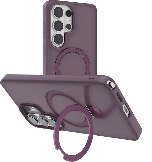 Xssive Back Case voor Magsafe Ronde Stand Galaxy S26 - Dark Cherry
