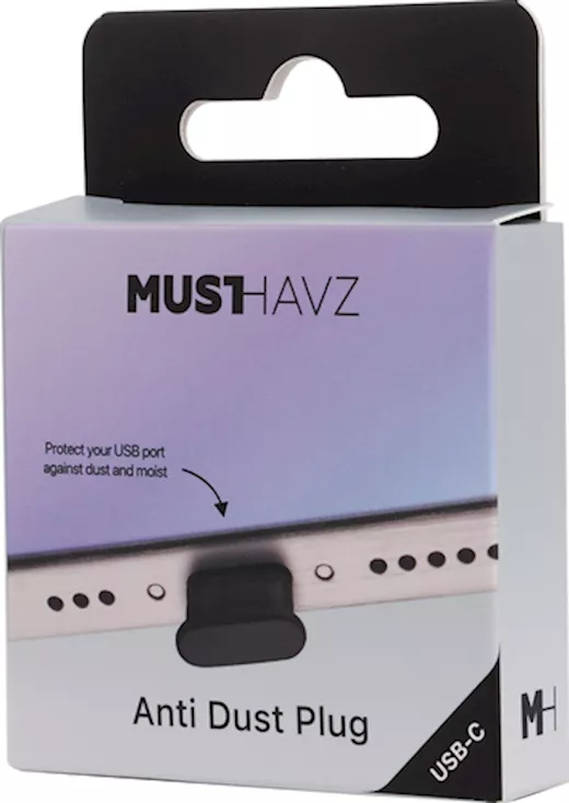 Musthavz stofdicht plug USB-C - 3 stuks - zwart, wit en transparant