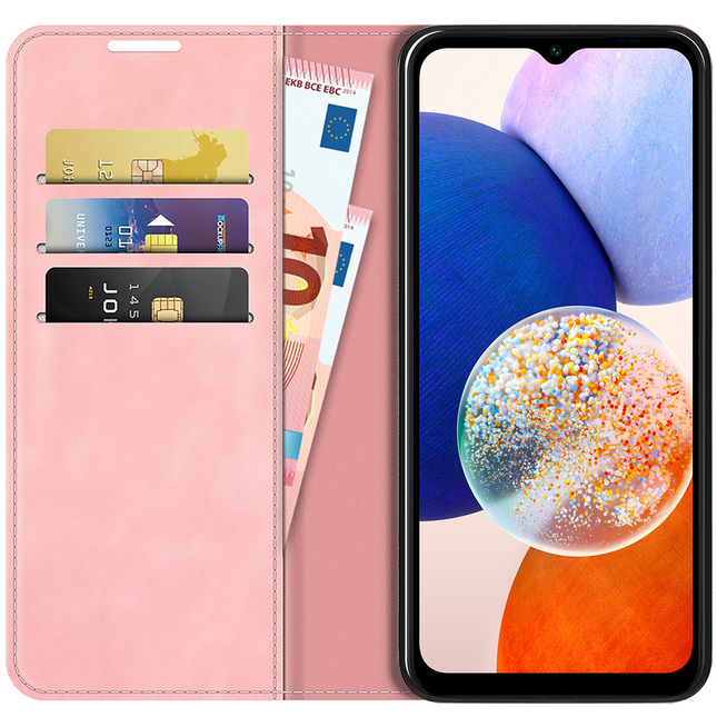 Just in Case Samsung Galaxy A14 4G/5G - Magnetic Wallet Case - Pink