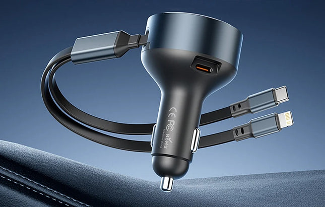Vention FFOB0 USB-C autolader + USB-C/Lightning 30W kabel