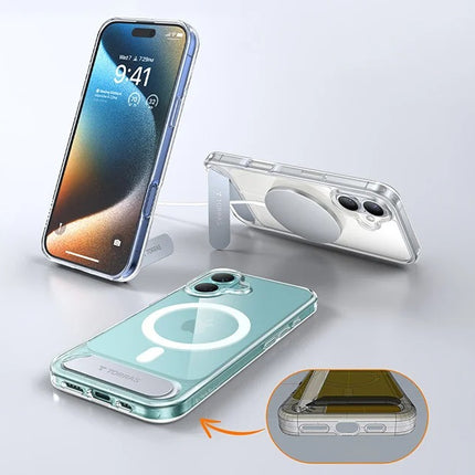 Torras Pstand Series hoesje voor iPhone 16 (transparant)