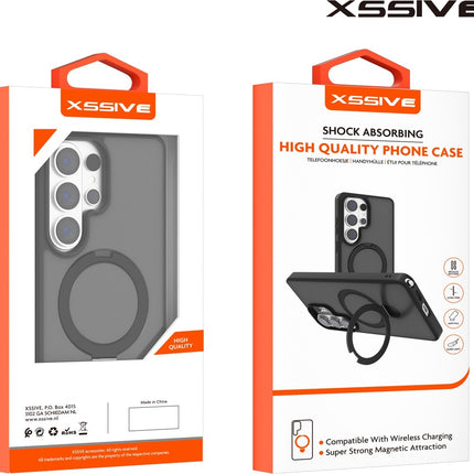 Xssive Back Case voor Magsafe Ronde Stand Galaxy S26 - Dark Cherry