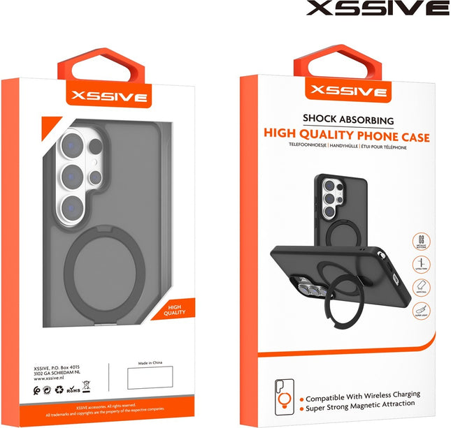 Xssive Back Case voor Magsafe Ronde Stand Galaxy S26 - Dark Cherry