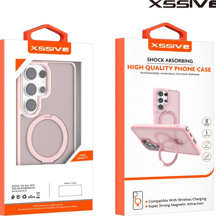 Xssive Back Case voor Magsafe Ronde Stand Galaxy S26 - Pink