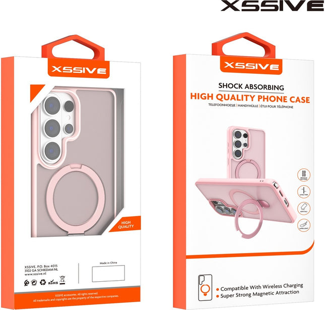 Xssive Back Case voor Magsafe Ronde Stand Galaxy S26 - Pink
