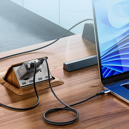 Vention FJAH0-EU USB(C+A)+HDMI GaN netstroomlader (60W/5W/4K@60Hz) (grijs)