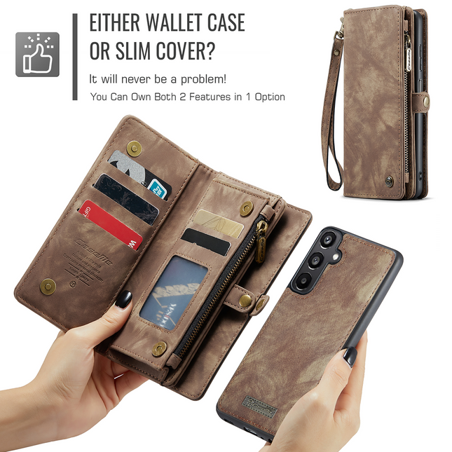 Caseme Case Samsung Galaxy S24 FE - Multifunctional Wallet - Brown