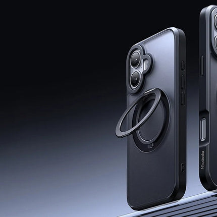 McDodo PC-4932 MagSafe hoesje voor iPhone 16 Pro met standaard (zwart)