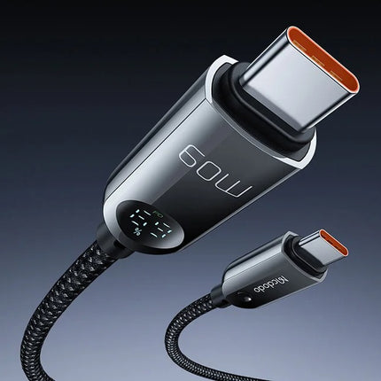 Mcdodo CA-4780 USB-C naar USB-C 60W datakabel 1,2 m (zwart)
