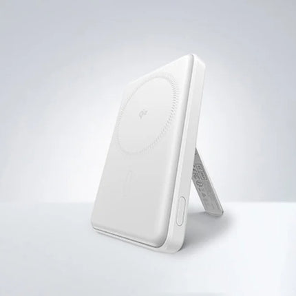 ESR Qi2 MagSlim 5000 mAh magnetische powerbank met standaard (wit)