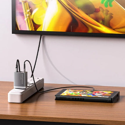 Vention FJAH0-EU USB(C+A)+HDMI GaN netstroomlader (60W/5W/4K@60Hz) (grijs)